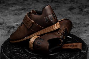 Coffee Nobull Leather Men's Lifters Shoes | CA T1007C